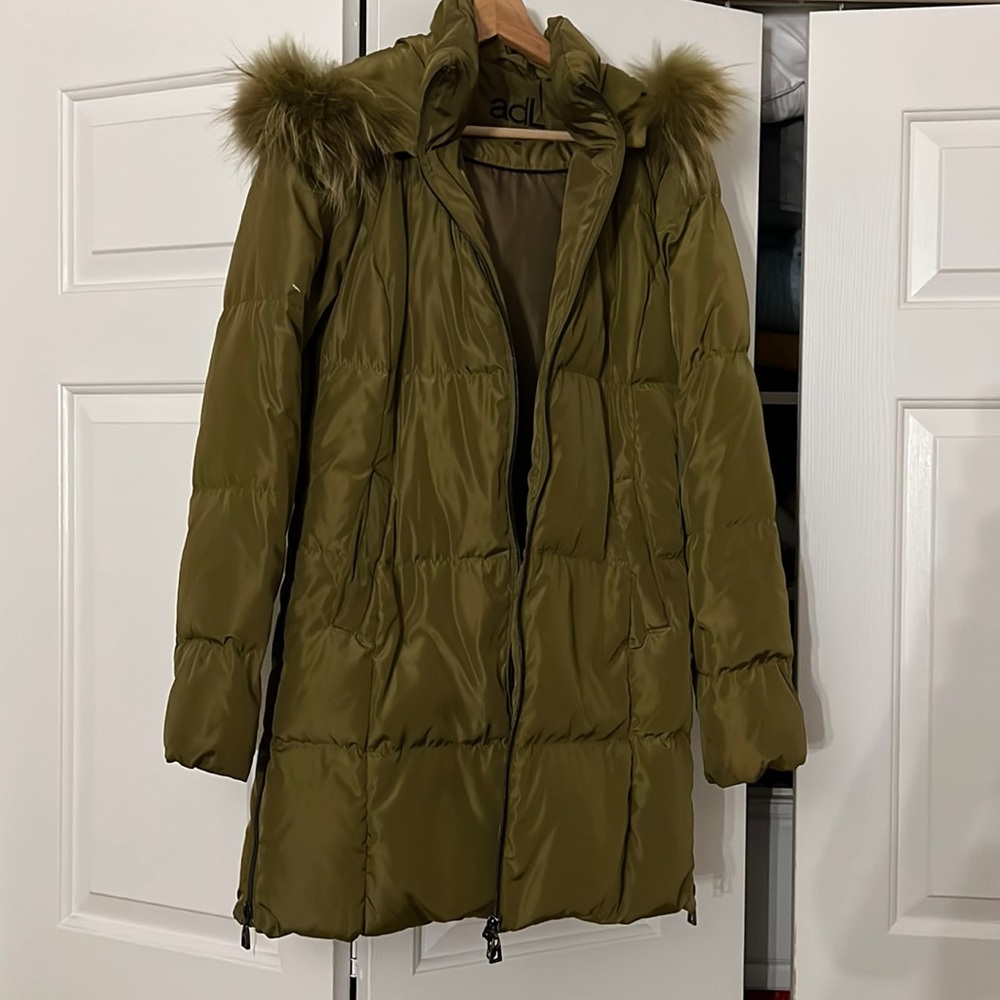 Dark Green Down Puffer Coat